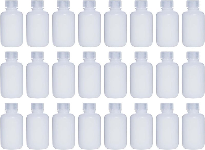LUERFLEX 125ML 4OZ Nature Narrow Mouth HDPE Plastic Reagent Bottles with Caps Pack of 24 - Image 1